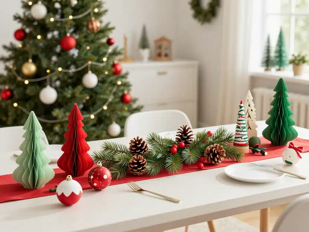 bricolage noel diy maison sapin table