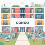 illustration condo coproprieté immeuble moderne