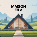 construction maison en a architecture triangulaire illustrée