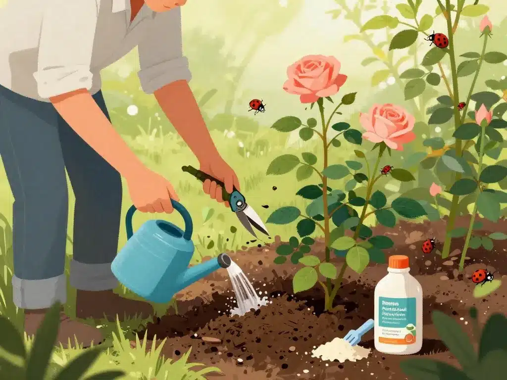 soins et taille du rosier rosa super star au printemps