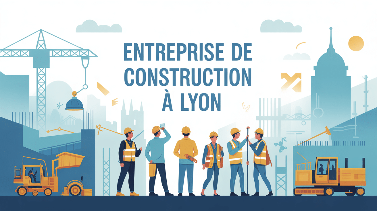 Illustration entreprise de construction Lyon collaboration secteur bâtiment