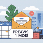 illustration lettre préavis 1 mois sur calendrier