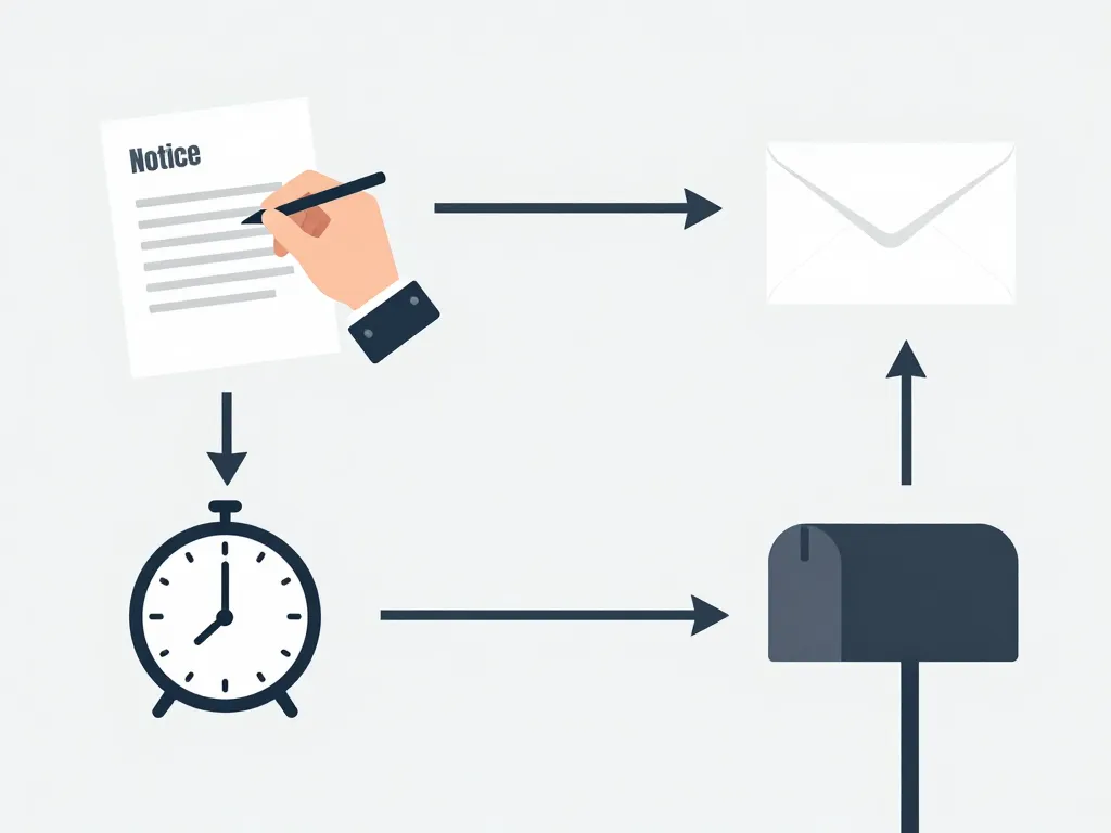 diagramme étapes lettre préavis 1 mois