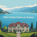 Illustration maison Alain Delon Suisse lac Léman