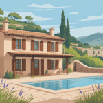 maison sarde typique en paysage méditerranéen