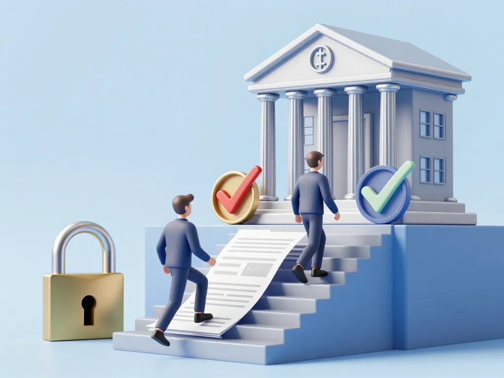 Nouvelles conditions pour obtenir un prêt immobilier illustration dossiers et barrières