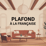 Illustration plafond à la française poutres apparentes moderne lumineux