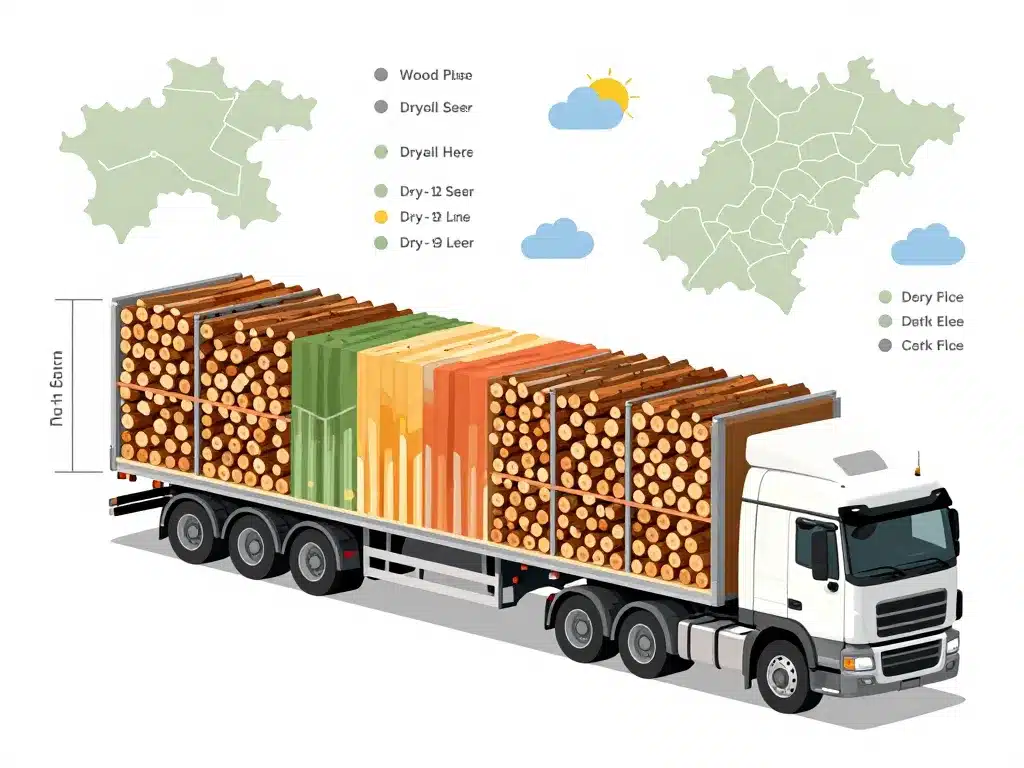 diagramme prix d'un semi remorque de bois de chauffage en 2m