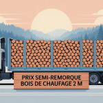 illustration du prix d'un semi remorque de bois de chauffage en 2m