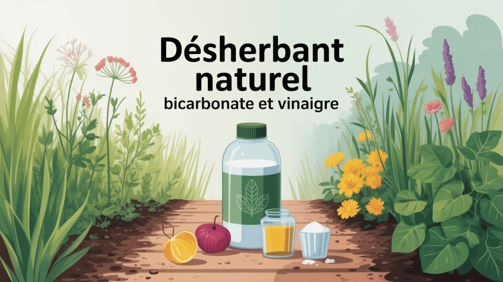 désherbant naturel bicarbonate et vinaigre flacon ingrédients jardin