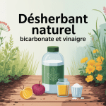 désherbant naturel bicarbonate et vinaigre flacon ingrédients jardin