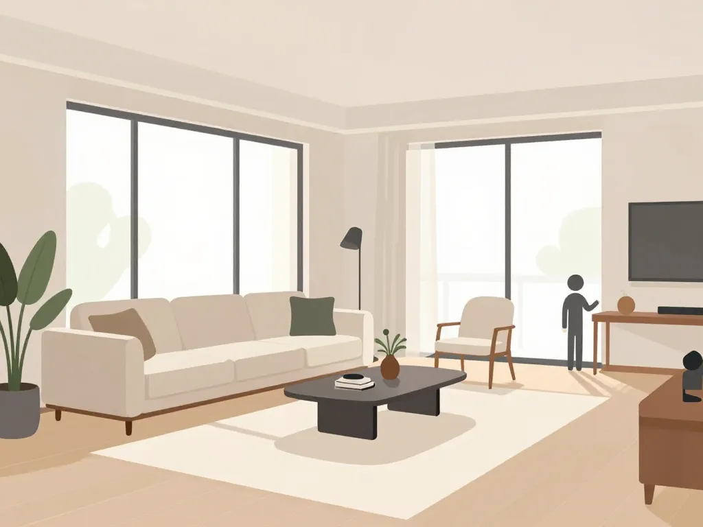 salon contemporain lignes épurées lumière naturelle