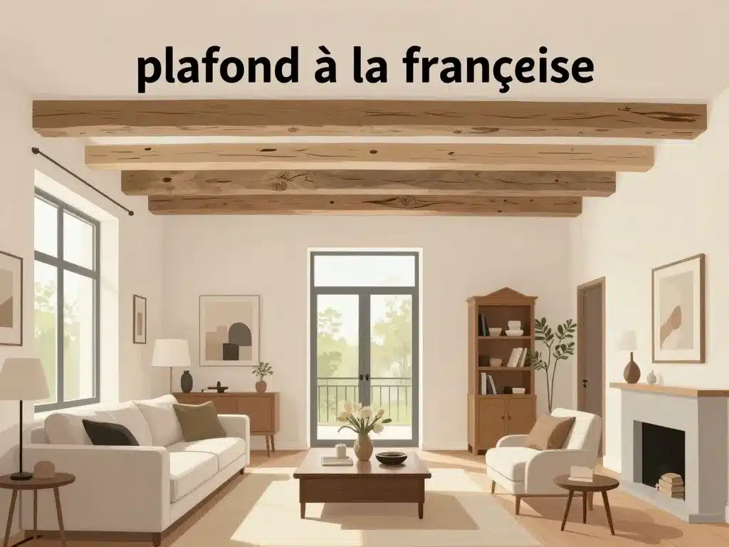 Visuel plafond à la française moderne et rustique intérieur