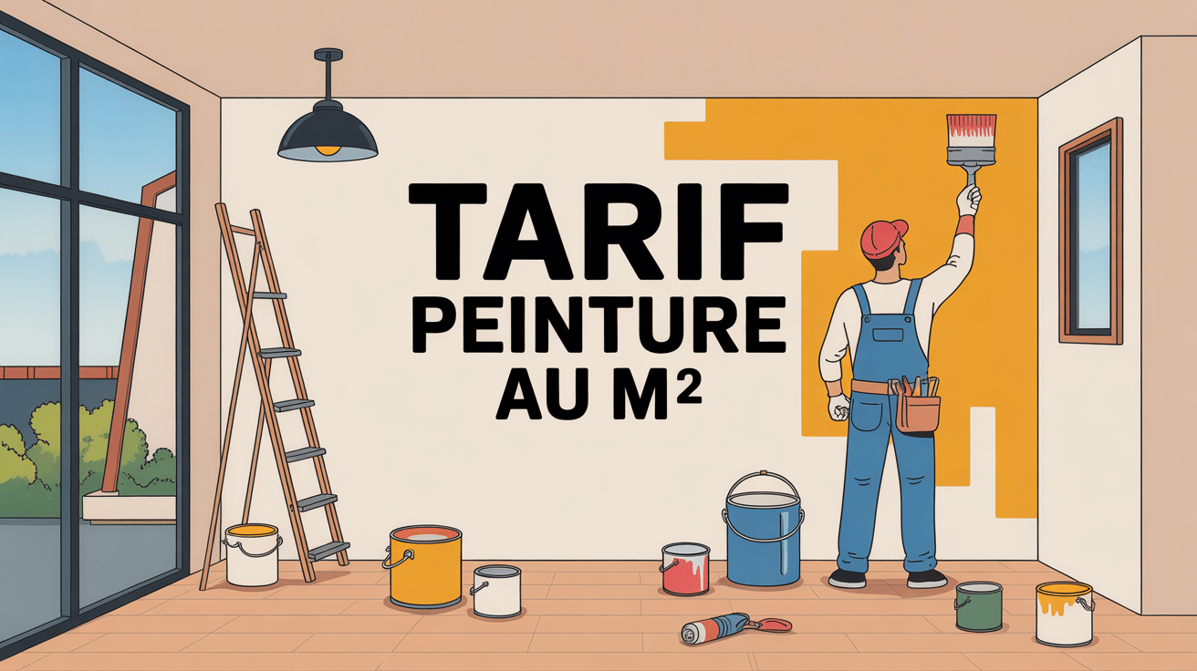 illustration peintre intérieur moderne tarif peinture au m2