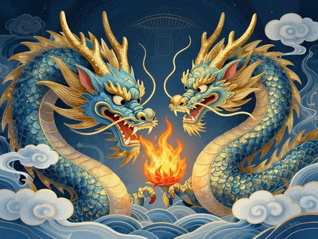 illustration tete de dragon occident orient symboles