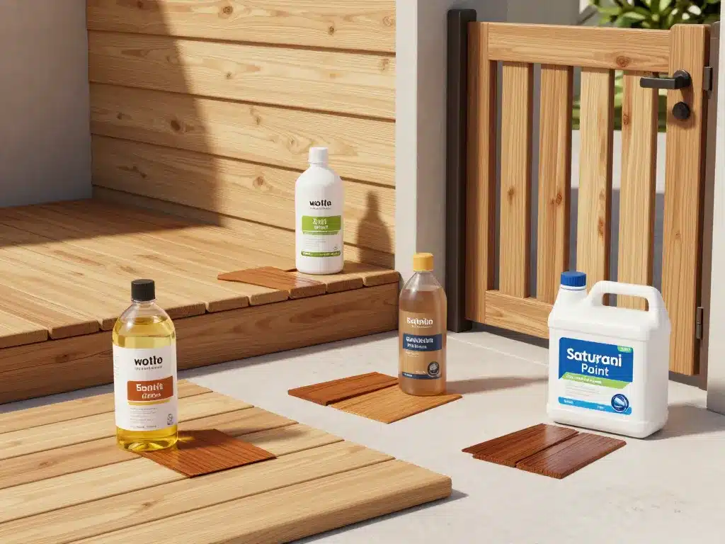 différents produits traitement bois extérieur