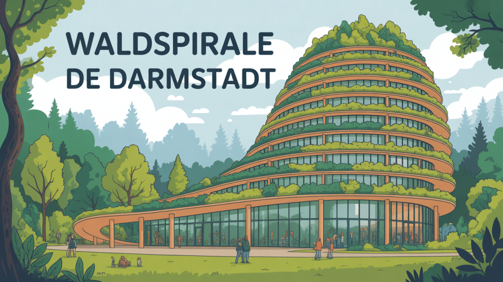 Waldspirale Darmstadt bâtiment écologique spiralé