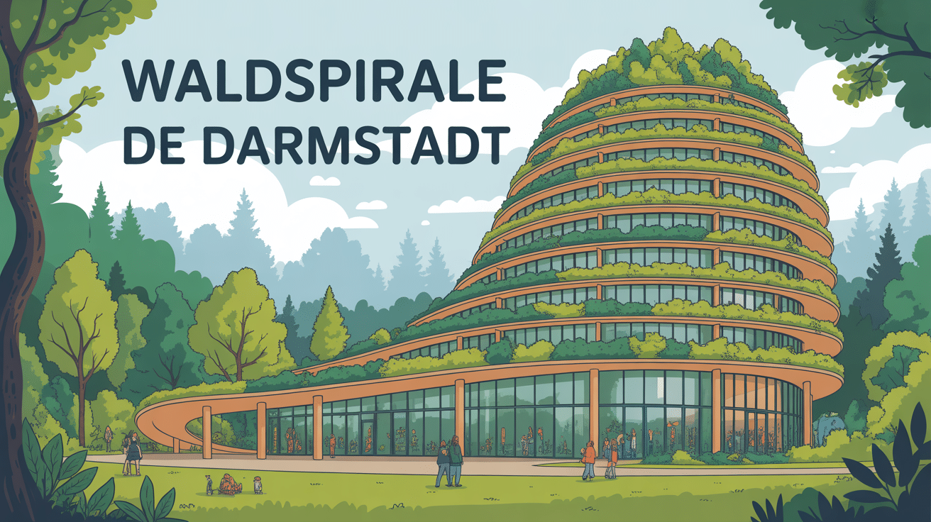 Waldspirale Darmstadt bâtiment écologique spiralé