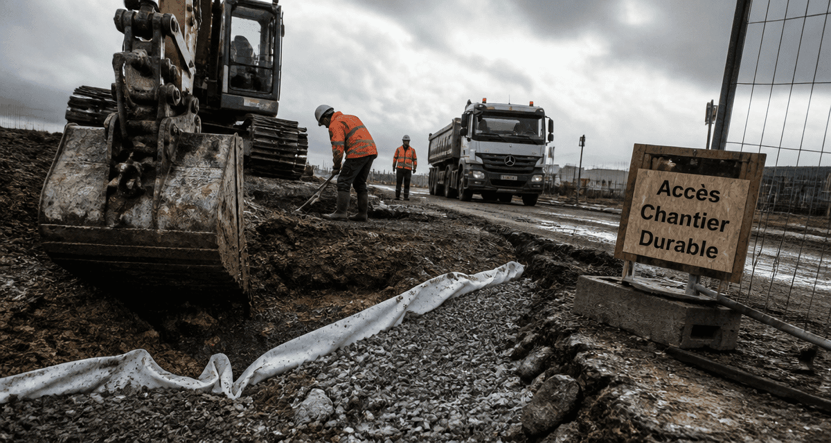 acces chantier construction sol carrossable