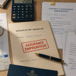 courtier assurance pret immobilier sur bureau avec documents