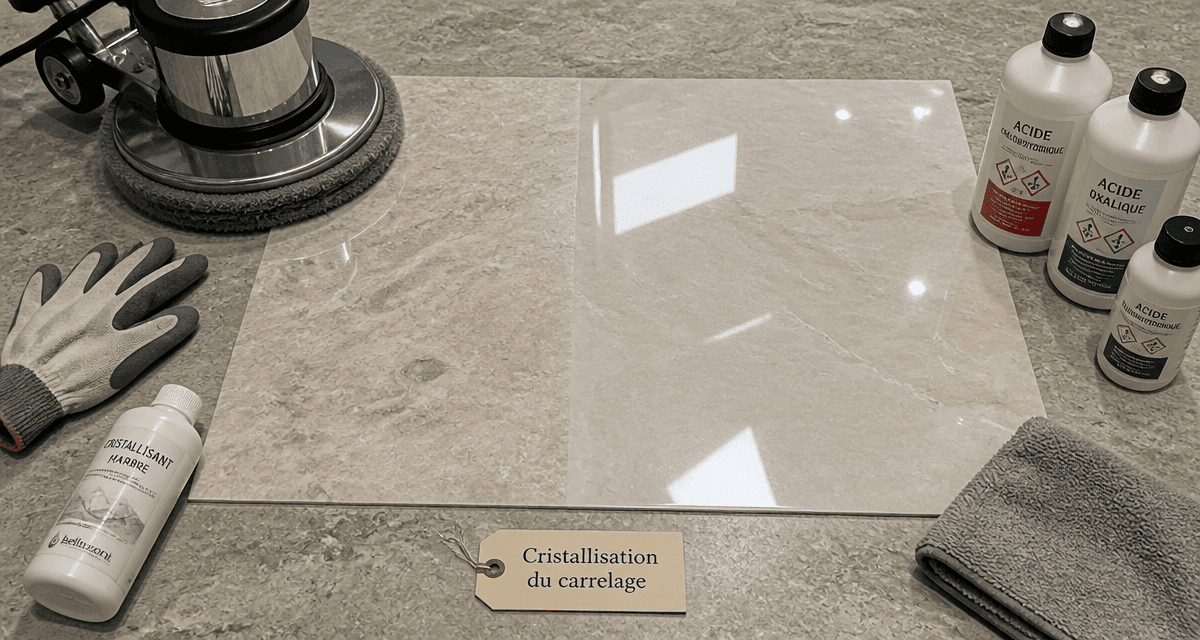 cristallisation du carrelage marbre brillant