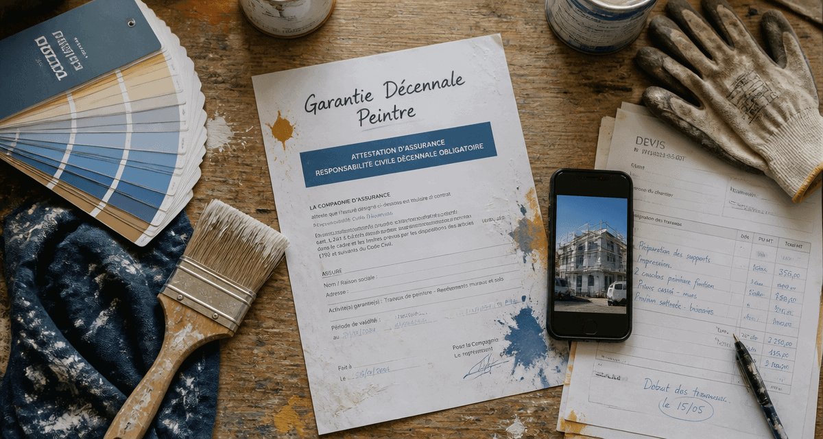décennale peinture attestation sur bureau peintre