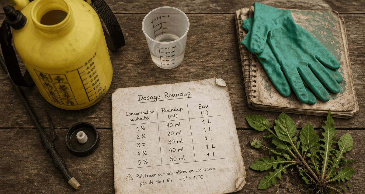 dosage roundup pulvérisateur gobelet jardin