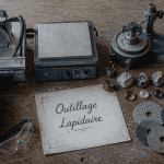 Lapidaire outillage sur établi