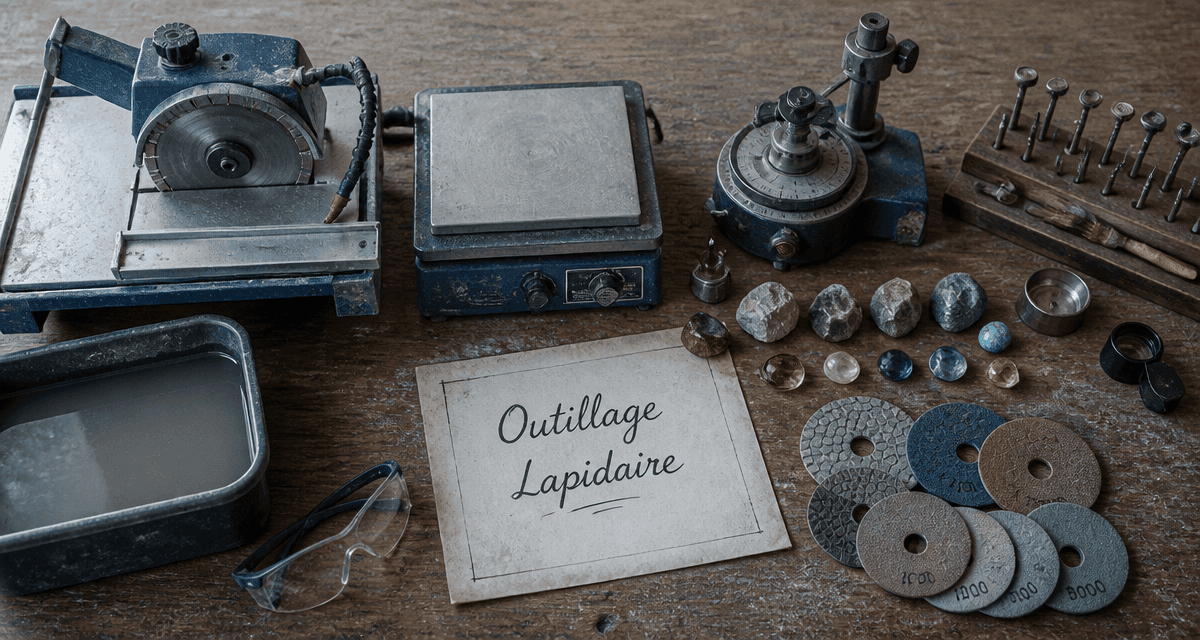 Lapidaire outillage sur établi