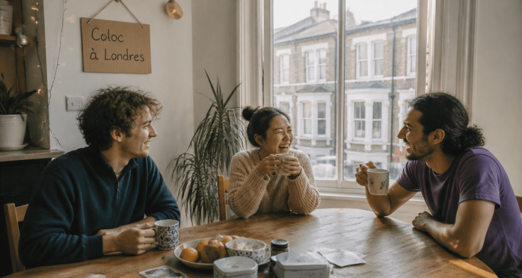 londres colocation jeunes autour table