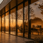 maison mur rideau façade vitrée aluminium