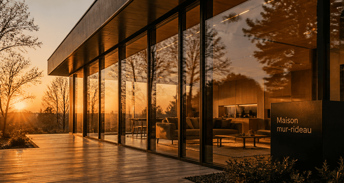 maison mur rideau façade vitrée aluminium