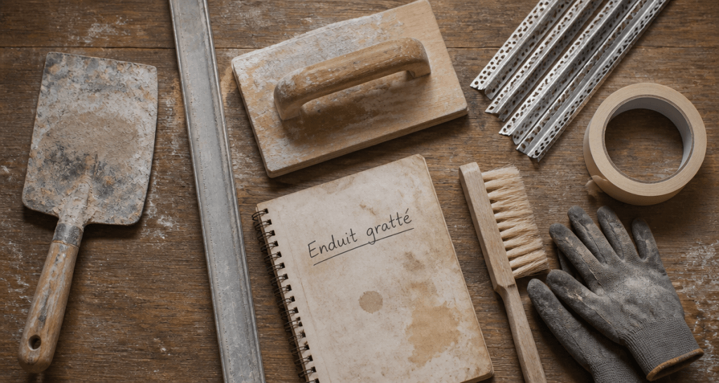 outils façadier enduit gratte