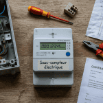 Sous-compteur électrique pour location sur plan de travail