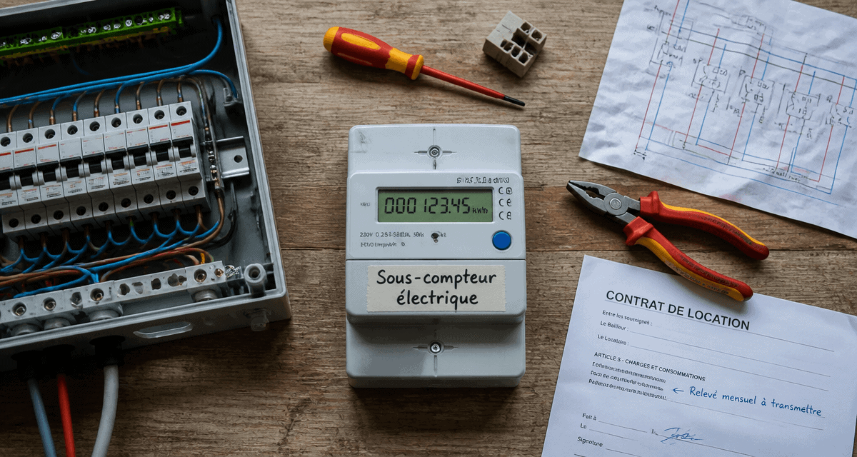 Sous-compteur électrique pour location sur plan de travail