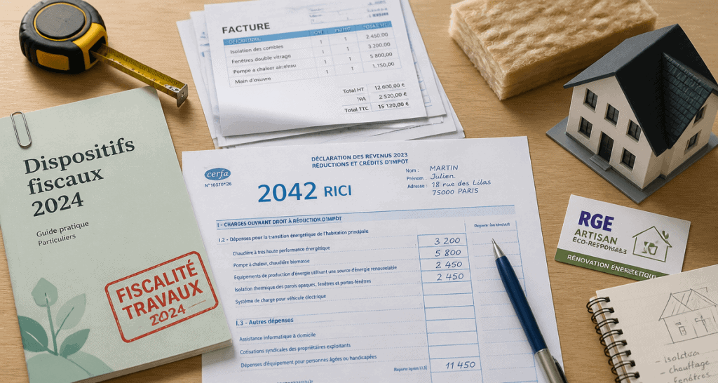 travaux déductibles impôts résidence principale 2024 formulaire factures