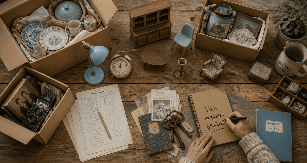 vide maison gratuit table objets anciens