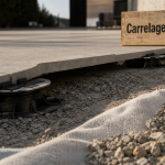 Carrelage sur plot inconvenients : dalles sur plots, cale caoutchouc visible
