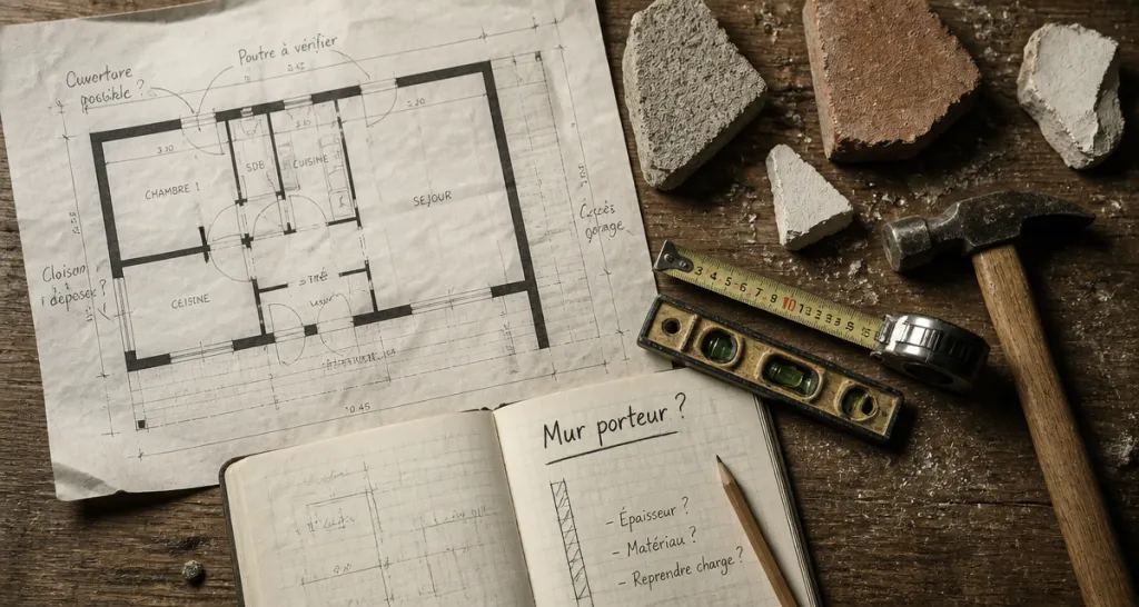 comment reconnaitre un mur porteur avec outils et plan