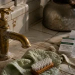 Eau calcaire solution : robinet terni, traces de calcaire et test de dureté