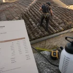 Exemple devis démoussage toiture : couvreur et tarification sur toiture à tuiles