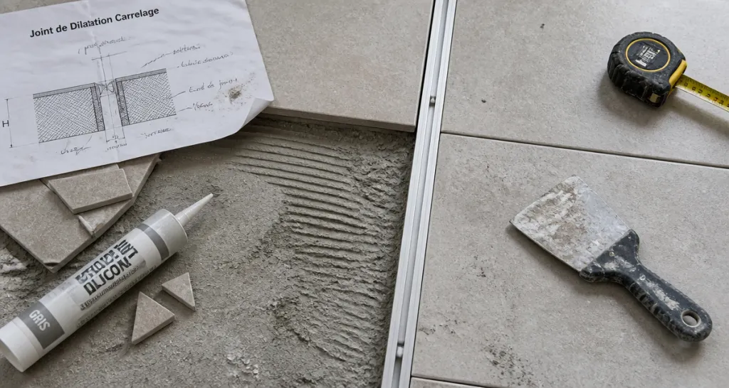 joint dilatation carrelage posé chantier
