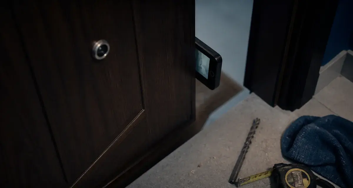 Judas sur porte numérique installé pour sécuriser l’entrée
