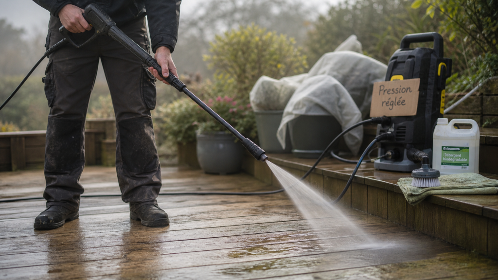 Kärcher pour nettoyer une terrasse : joints et pression idéale
