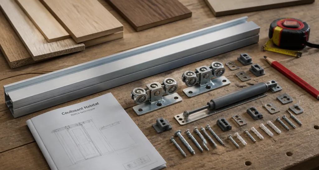 kit coulissant habitat sur plan de travail