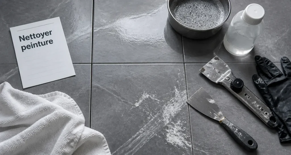 Nettoyer peinture sur carrelage sans rayer l’émail