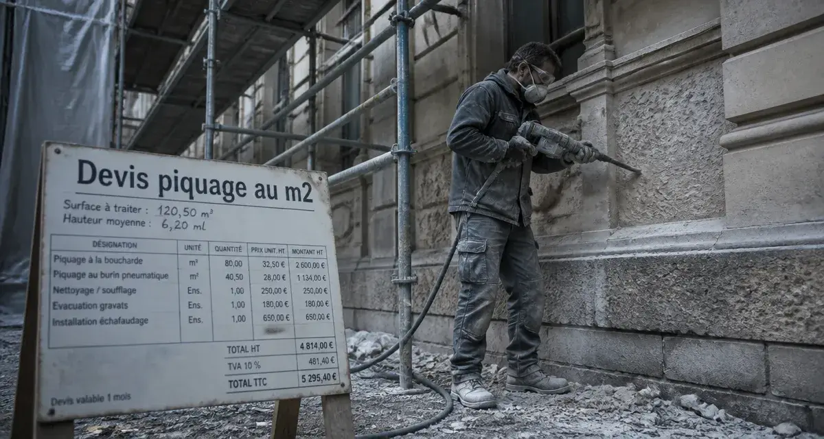 Prix piquage mur en pierre m2 : maçon piquant à la boucharde