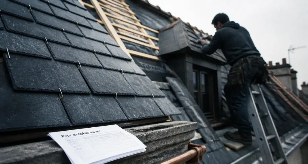 Toit en ardoise prix au m2 : ardoises et couvreur sur toiture durable