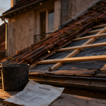 Toiture à refaire : échafaudage et tuiles déposées, rénovation complète