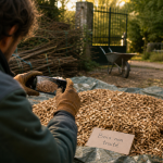 Copeaux de bois gratuit pour jardin : tas de broyat et copeaux non traités